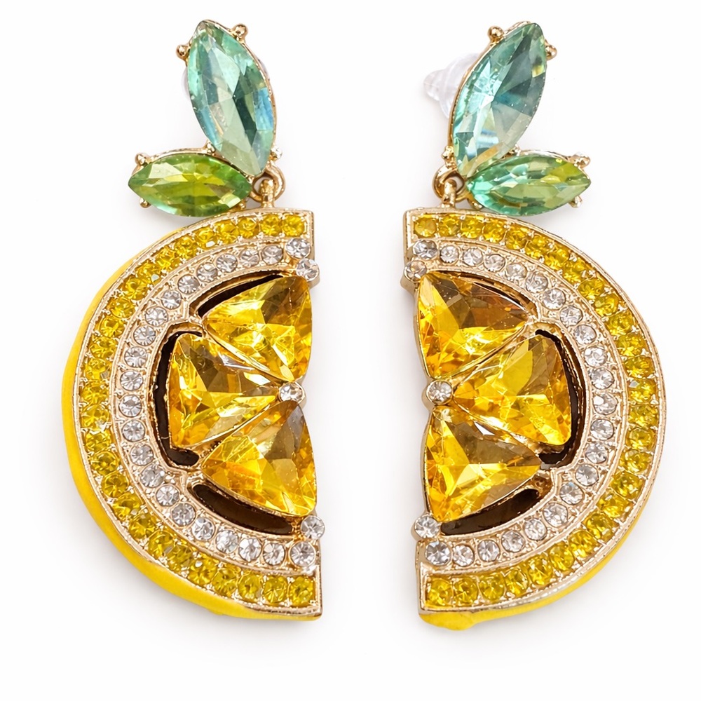 Yellow Gemstone Citrus Drop Earrings